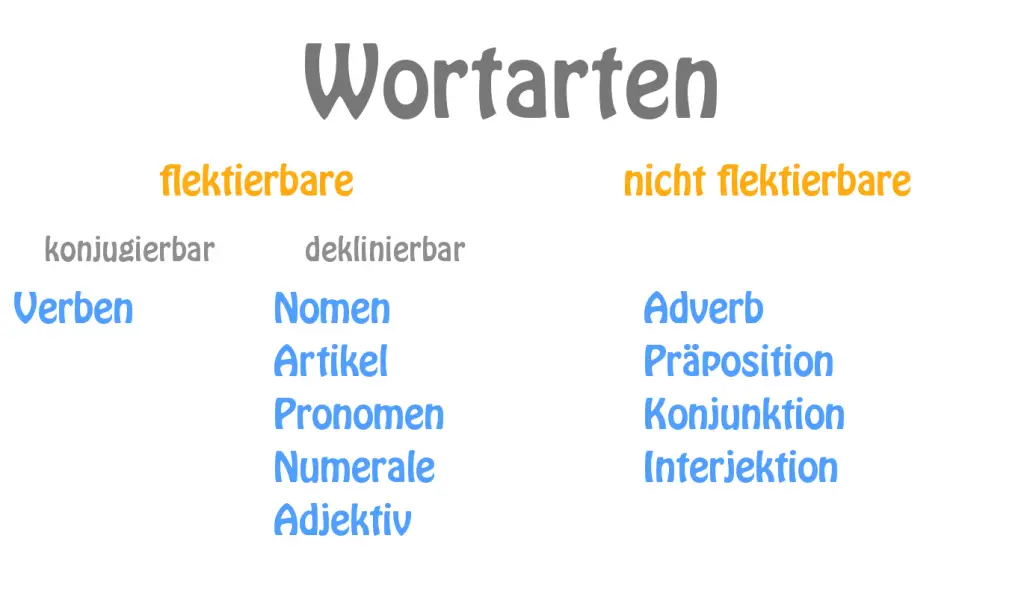 Wortarten  Übersicht, Beispiele und Merkmale