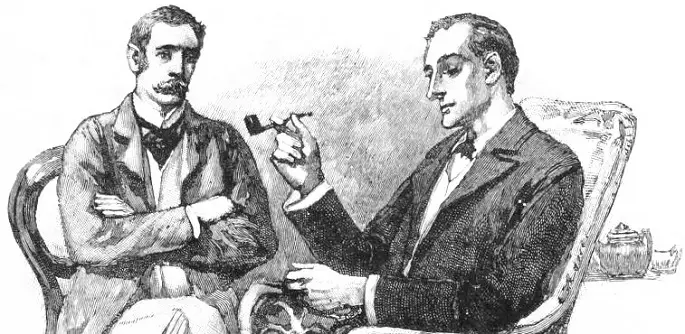 Sherlock Holmes und Doktor Watson sind Beispiele für Protagonist und Sidekick (Deuteragonist) einer Erzählung