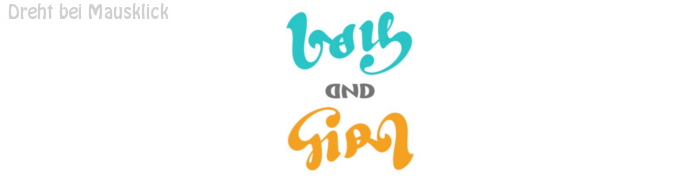Das Ambigramm zeigt den Schriftzug Boy and Girl
