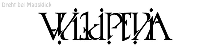 Ambigramm zeigt den Schriftzug Wikipedia