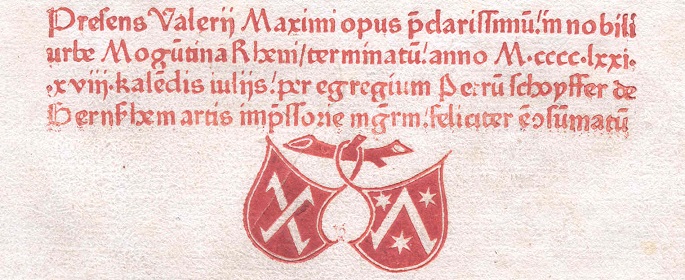 Beispiel für Kolophon und Explicit aus Valerius Maximus