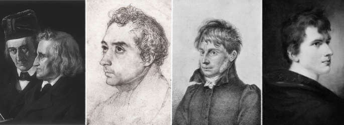 Vertreter der Heidelberger Romantik  Wilhelm Grimm, Jacob Grimm, Brentano, Görres, Achim von Arnim
