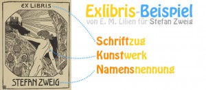 Exlibris von E. M. Lilien für Stefan Zweig.